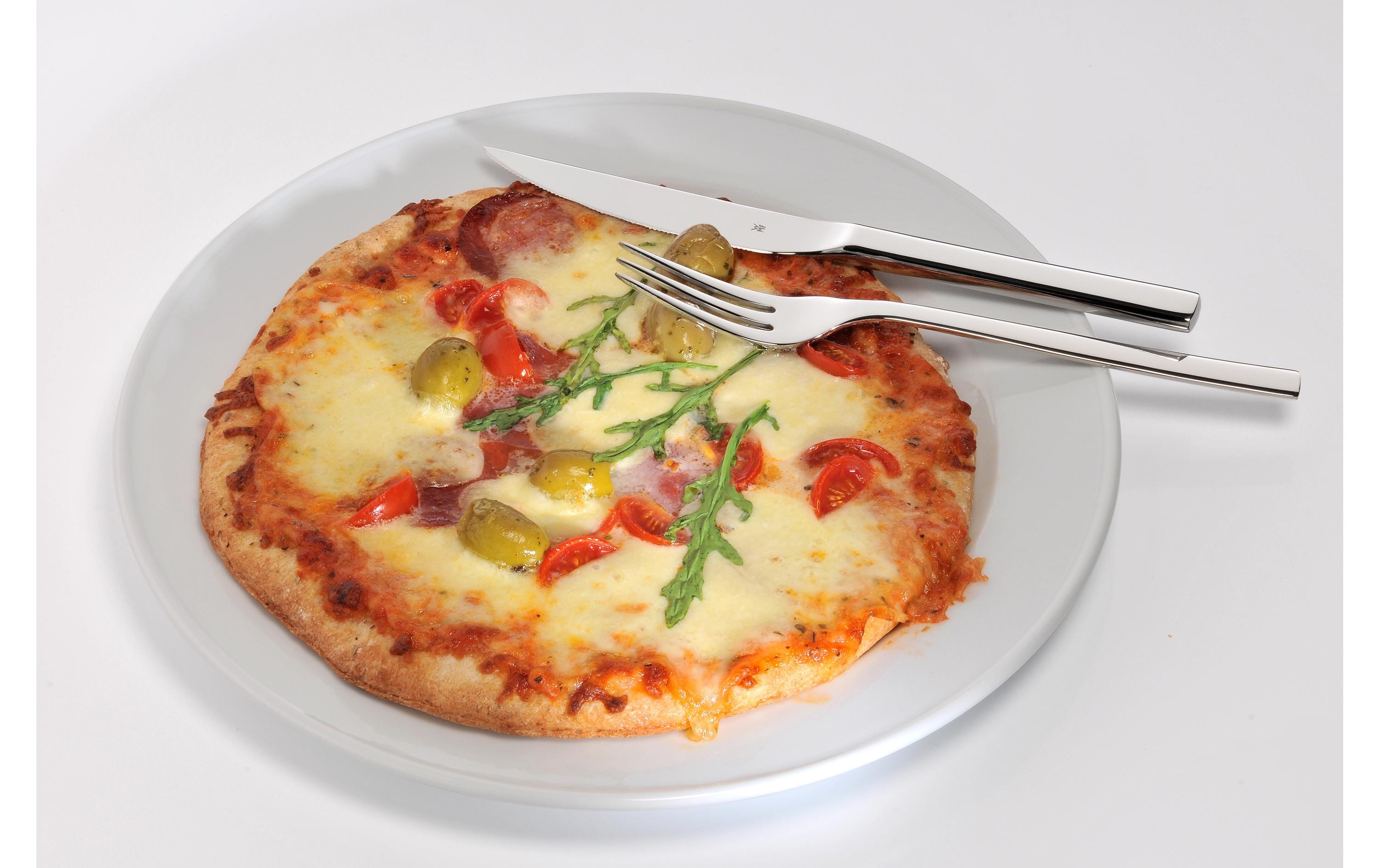 Besteck, Gabel, Präsentation des Essens, Pizza, Teller