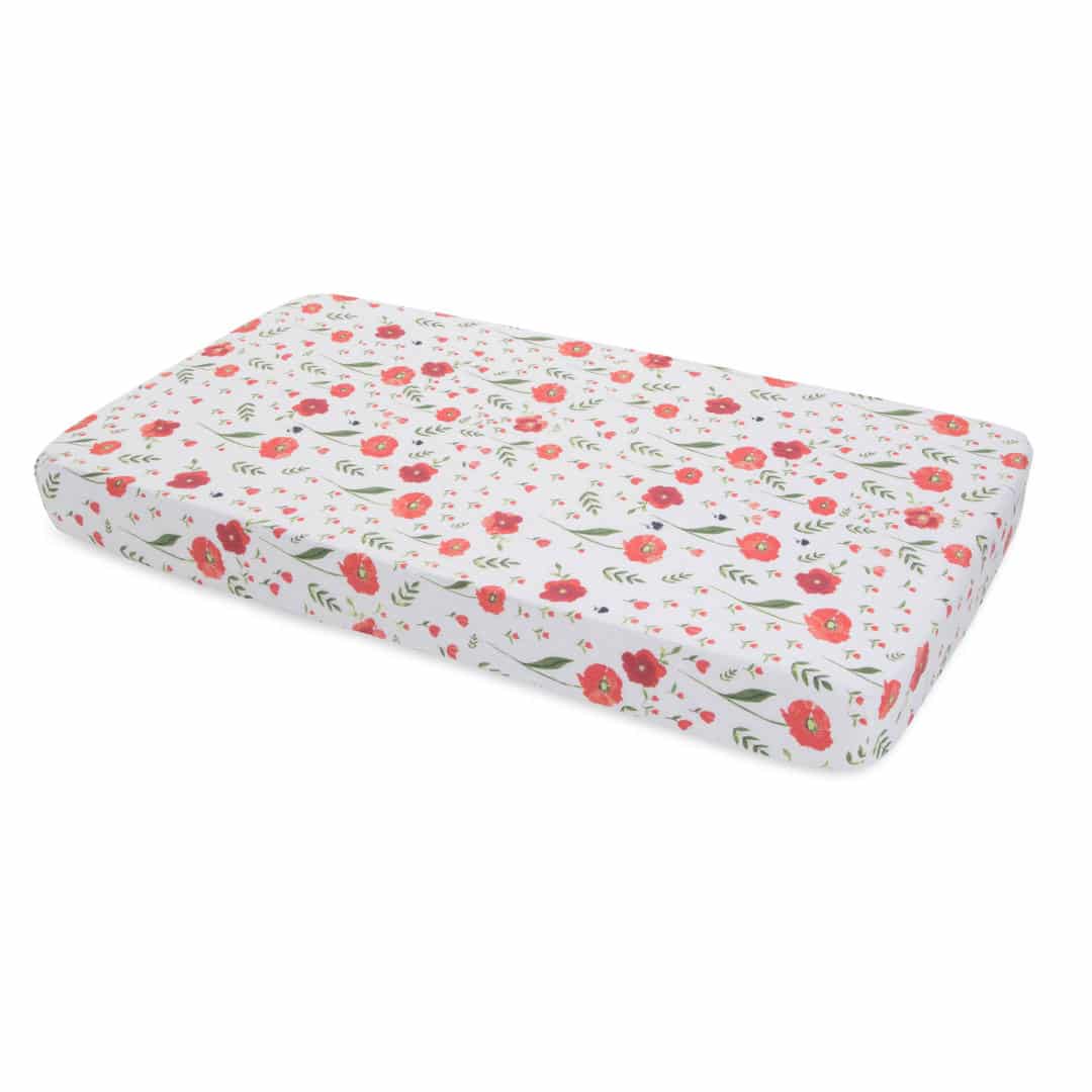 Cotton Muslin Crib Sheet - Summer Poppy