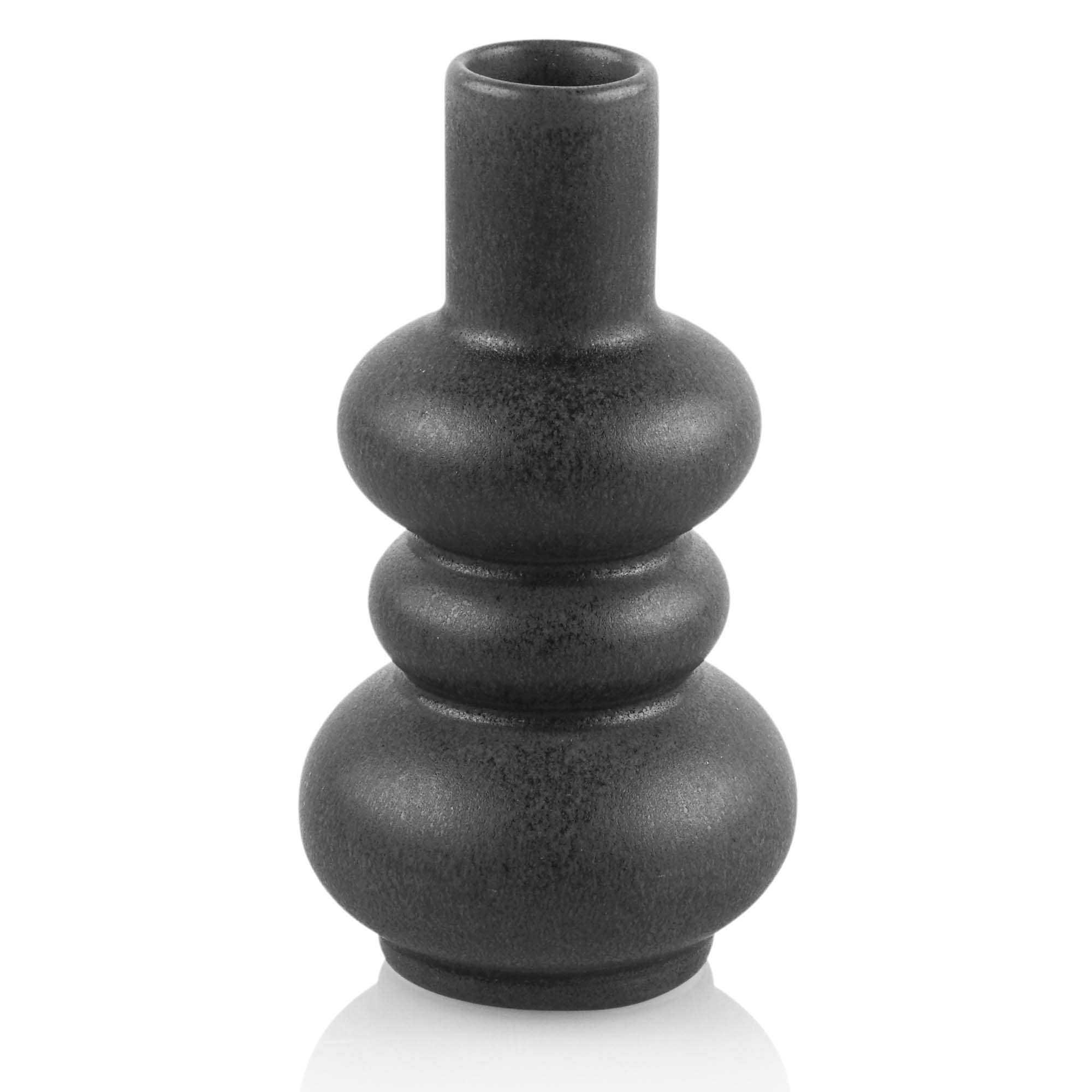 Keramik Vase black iron, 12cm