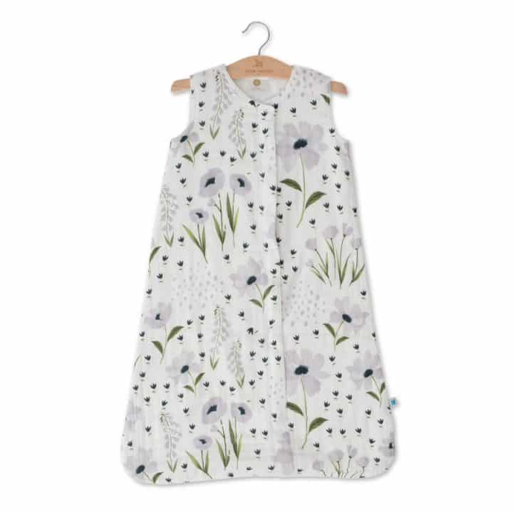 Cotton Muslin Sleeping Bag Gr. M - Blue Windflower Cotton Muslin Sleeping Bag Gr. M - Blue Windflower