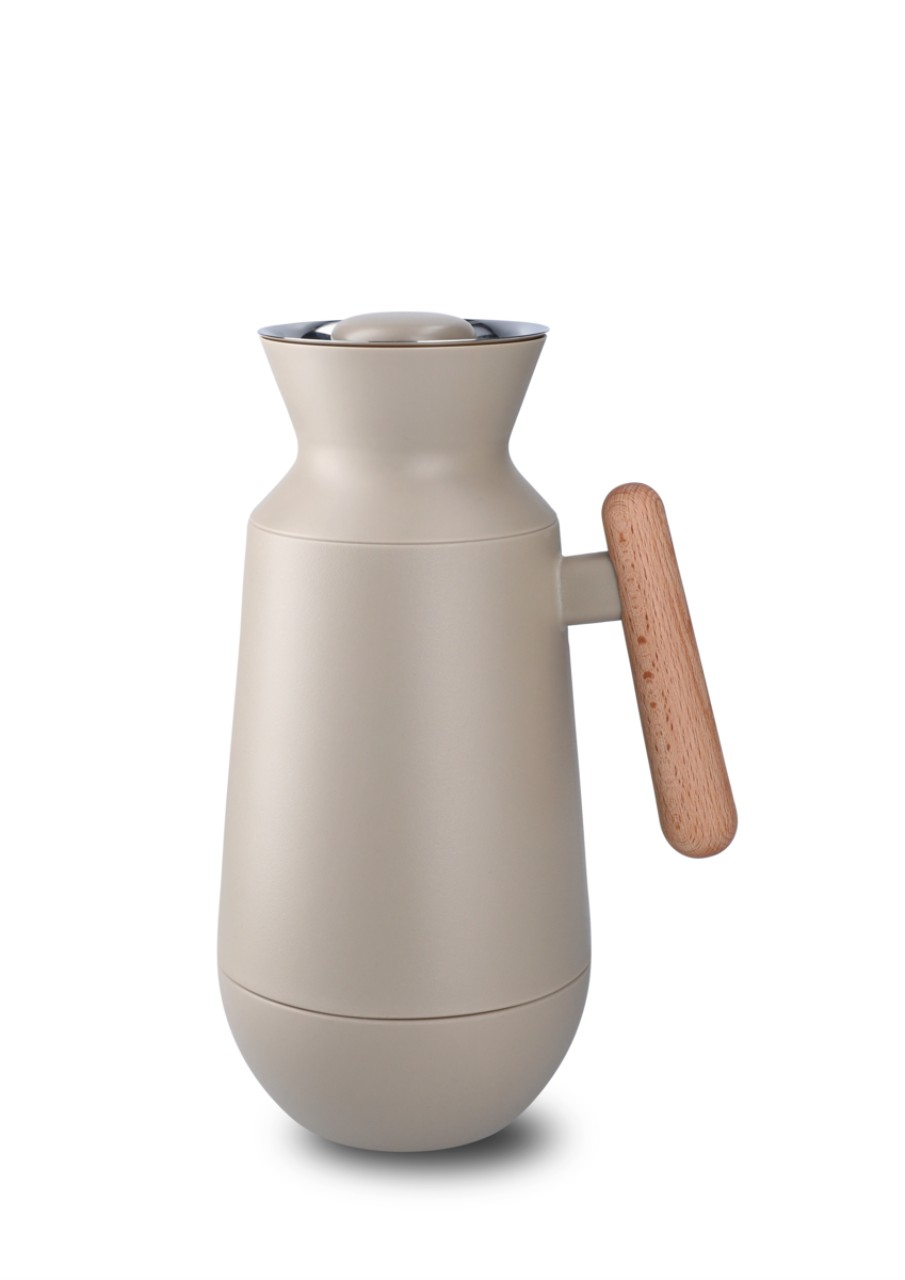 Kaffeemühle, Kaffeebereiter, Bechergefäß, Holzgriff, Kessel-Design