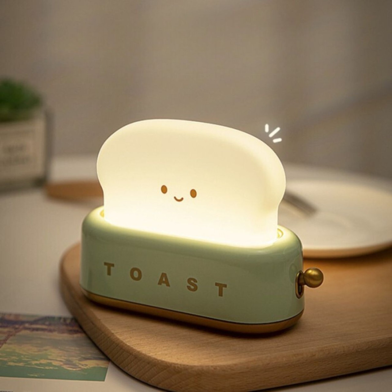 Nachttischlampe, Toast-Lampe, LED, Nachtlicht, Kuscheliges Design