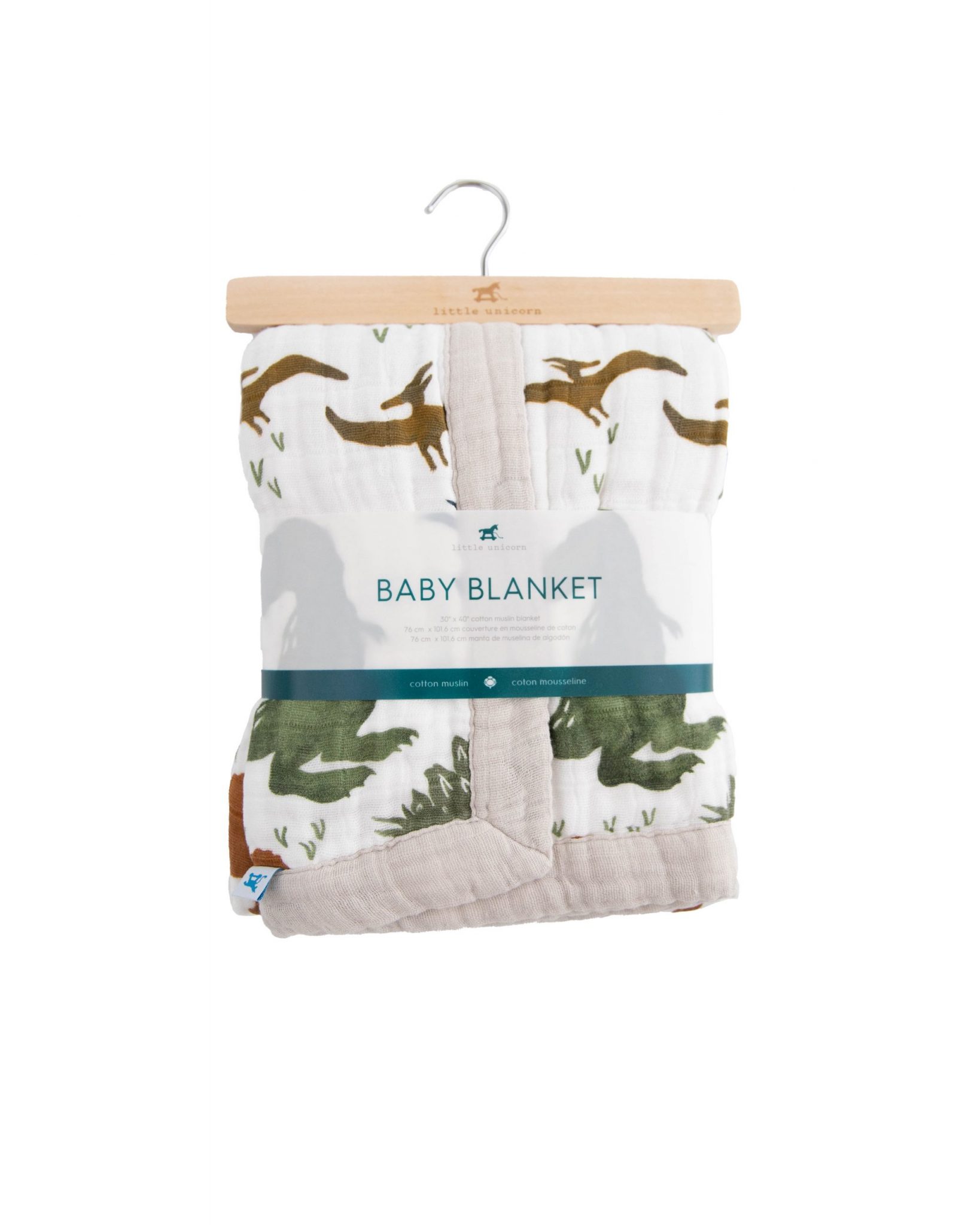 Cotton Muslin Baby Blanket - Dino Friends