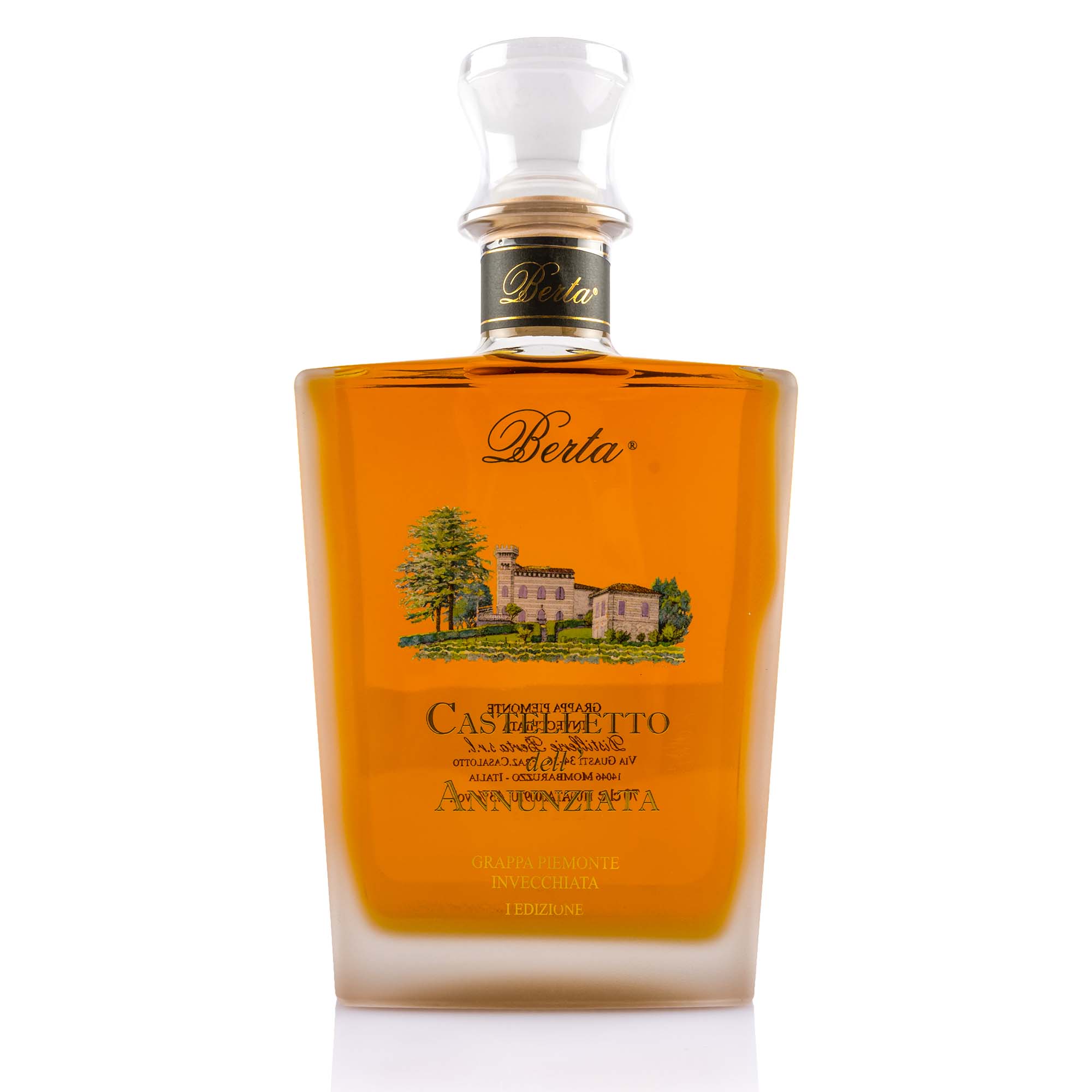 Grappa "Castelletto dell' Annunziata I Edizione" von Berta 43%, 70cl Grappa "Castelletto dell' Annunziata I Edizione" von Berta 43%, 70cl