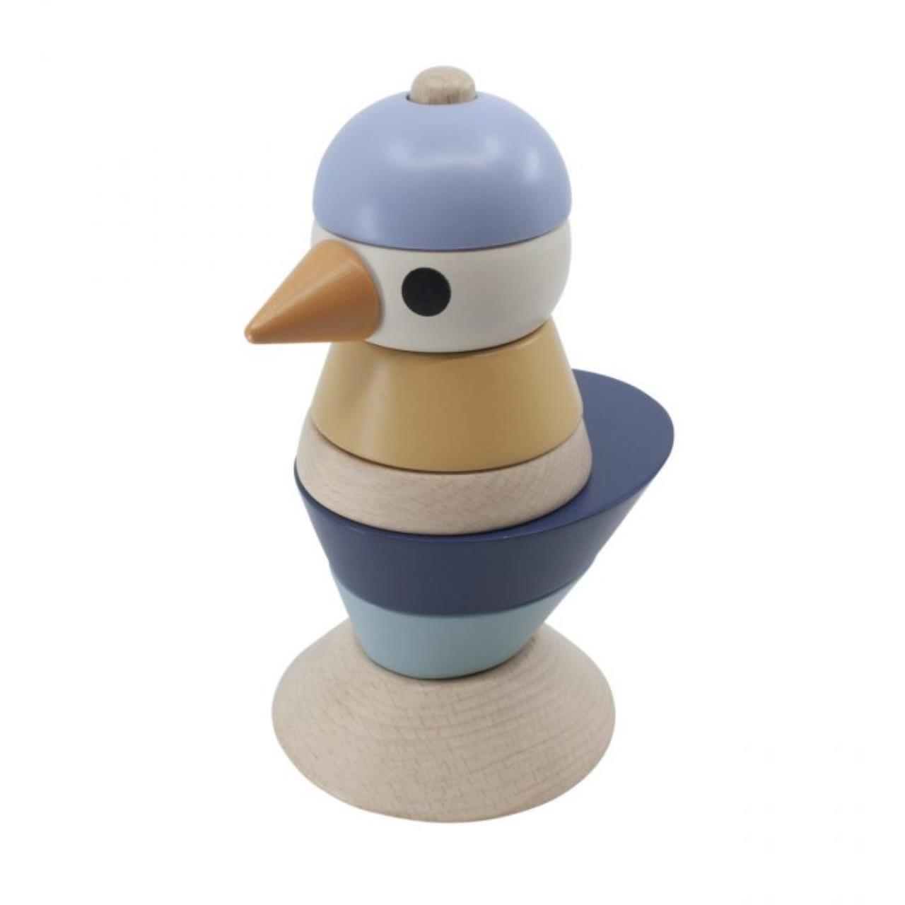 Stapel-Vogel aus Holz, denim blue
