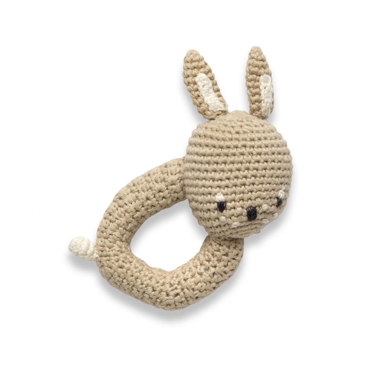 Häkeltier, Kuschelspielzeug, Klemmfigur, Beige, Hase