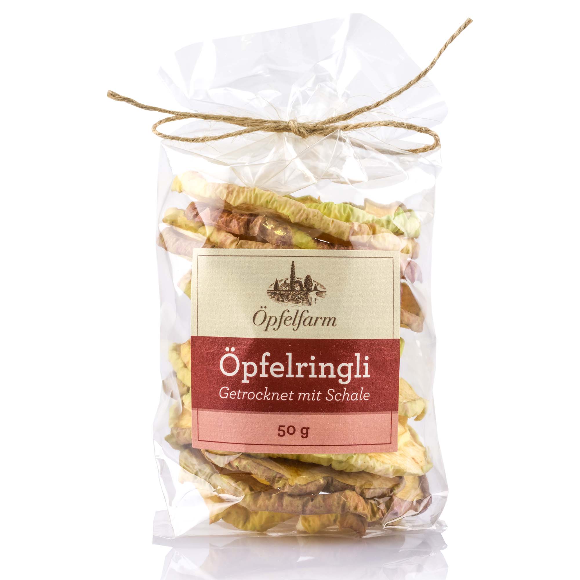 Öpfelringli getrocknet mit Schale, 50g