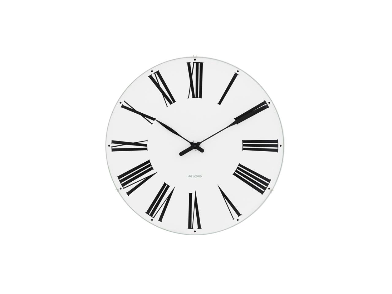 Roman Wanduhr, 16cm, Weiss/Schwarz