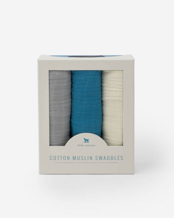 Cotton Muslin Swaddle 3 Pack - Lake
