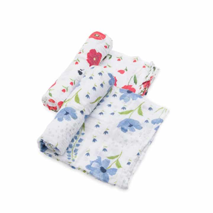 Organic Cotton Muslin Swaddle 2 Pack - Summer Poppy