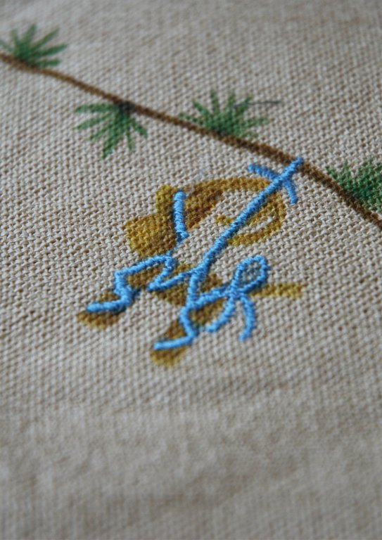 Stickerei, Muster, Stich, Dekoration für Zuhause, Leinen