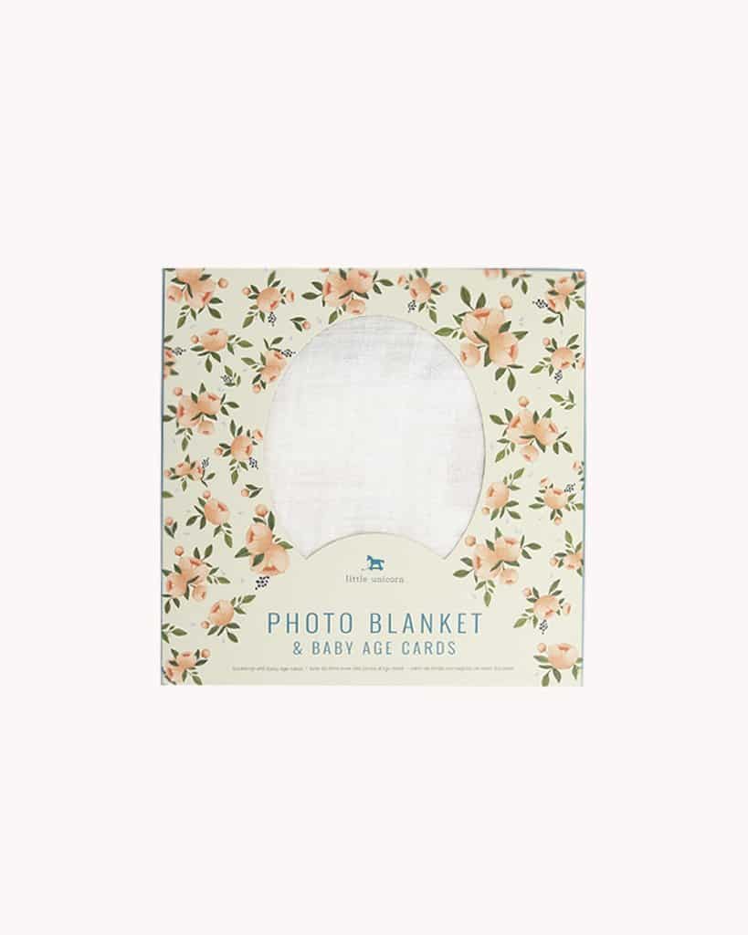 Photo Blanket & Milestone Set - Watercolor Roses Photo Blanket & Milestone Set - Watercolor Roses