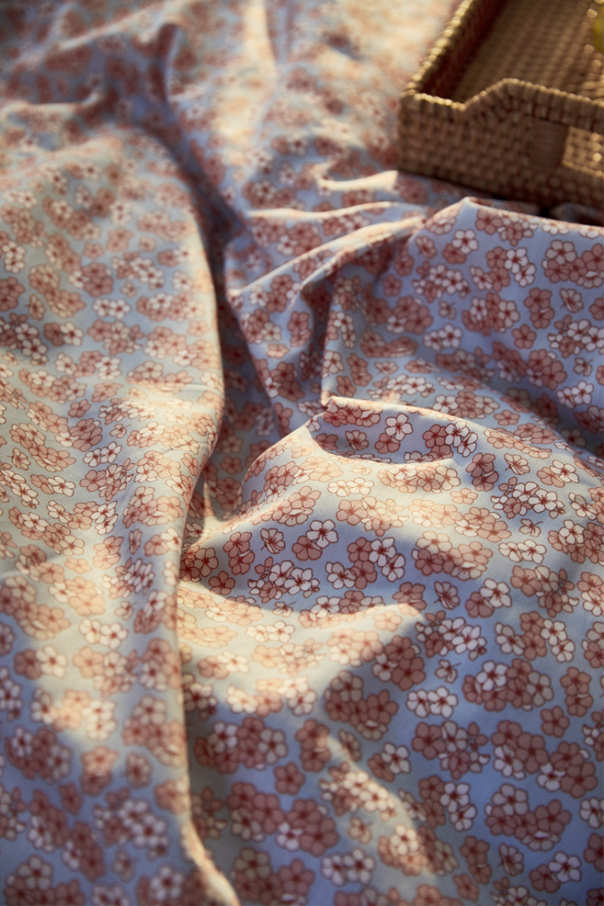 Pleasantly Bettwäsche DK, 140x220cm, Hellblau/Rose