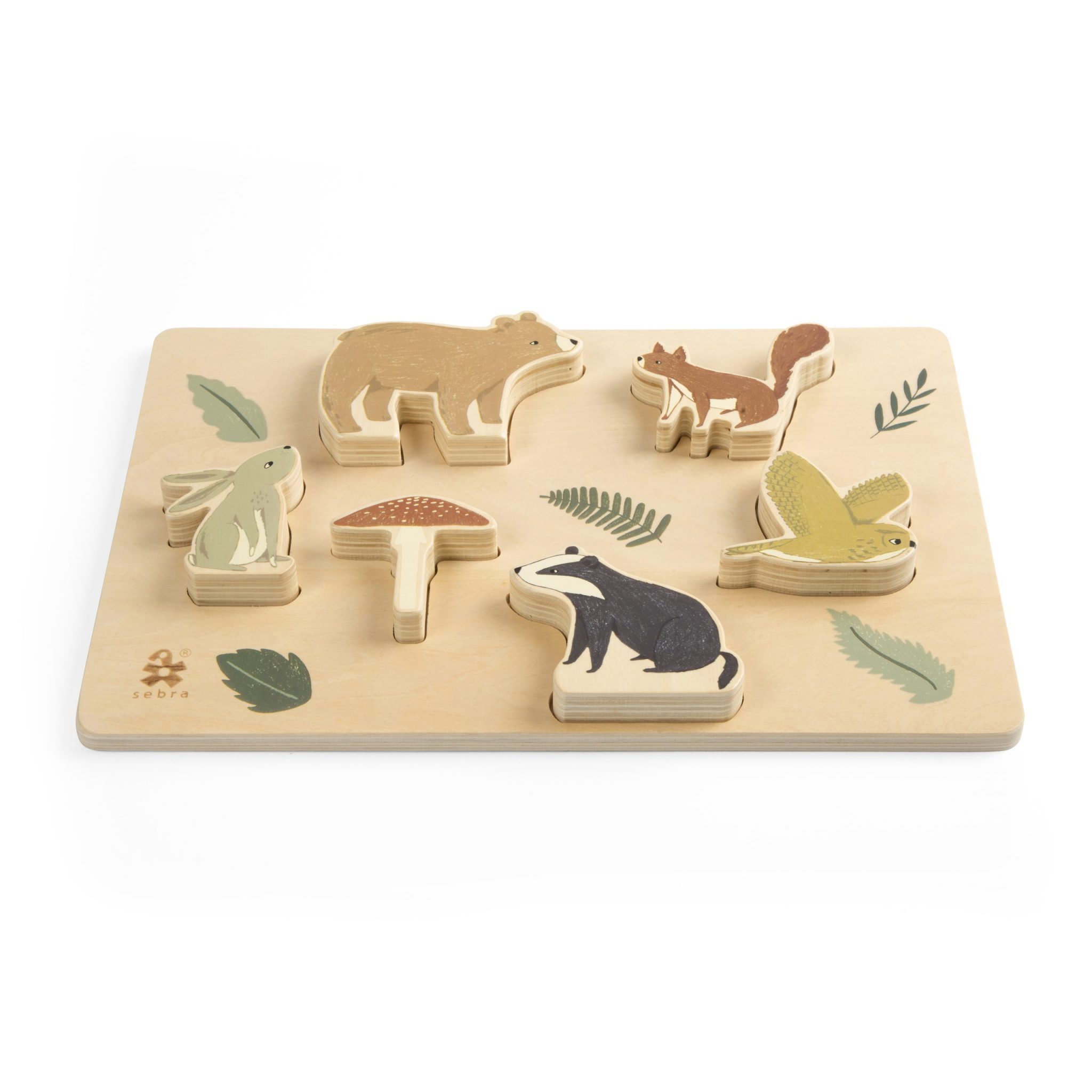 Sebra Kräftiges Puzzle aus Holz, Nightfall