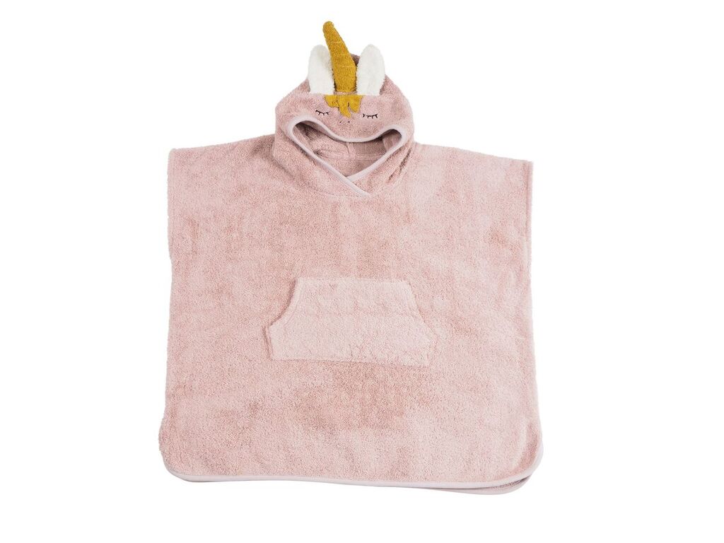 Badeponcho Einhorn rosé (GOTS)