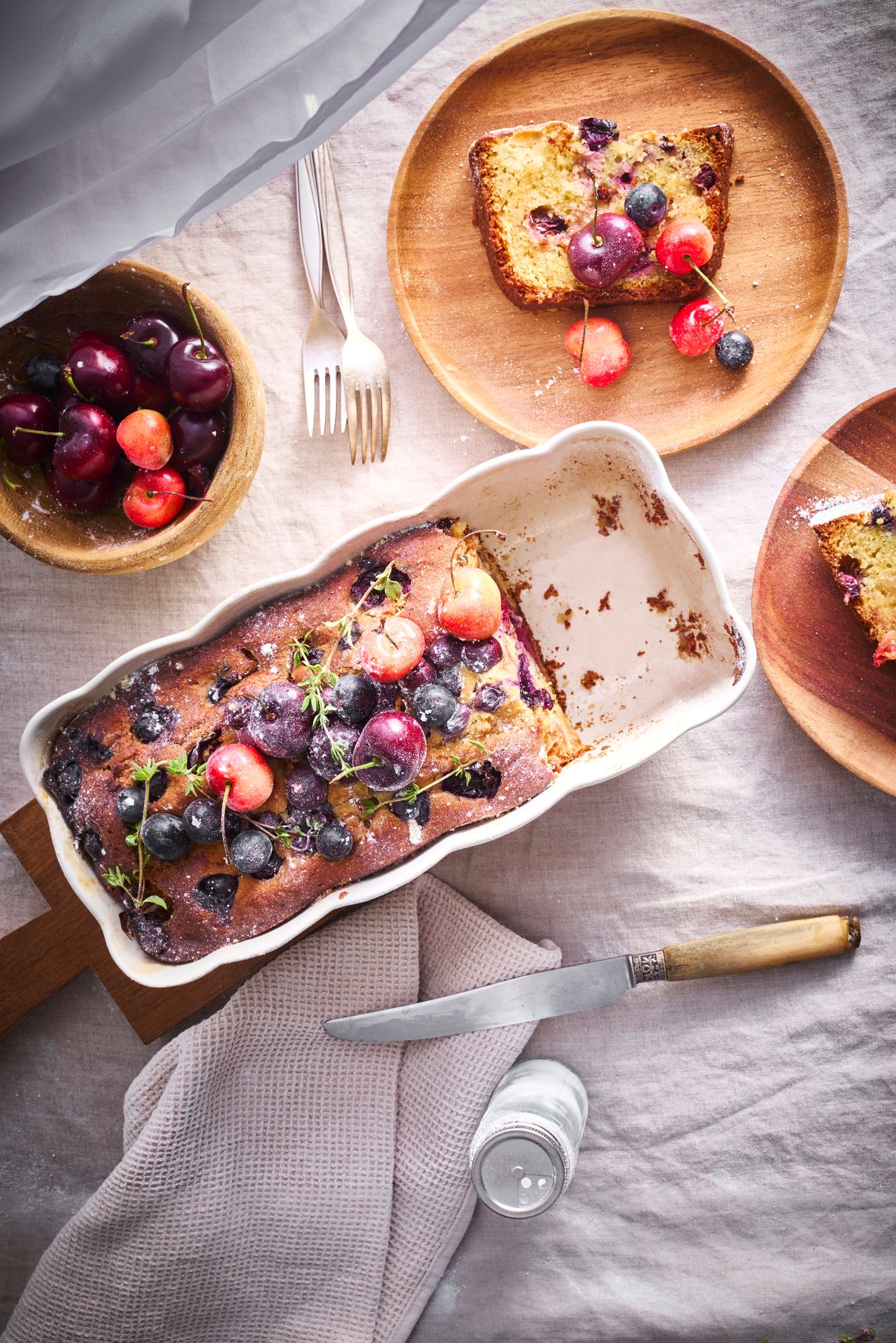 MADELEINE Cakeform lehm Brunch, Präsentation des Essens, Beere, Blaubeere, Teller
