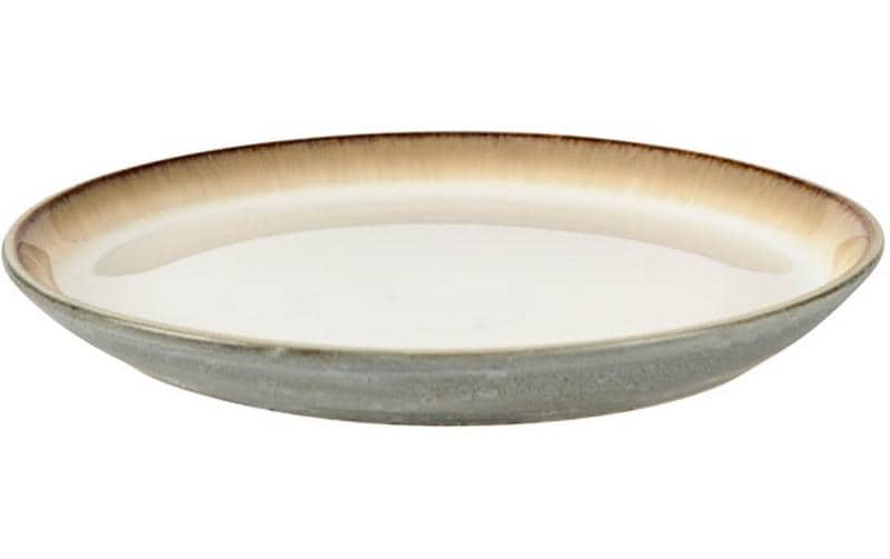 Teller, Speiseteller, Steingut, Keramik, zweifarbig