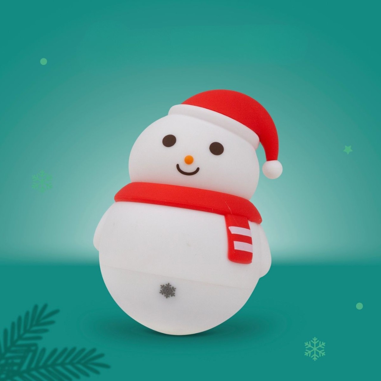 Schneemann, Weihnachtsdeko, Figur, Kunststoff, rot