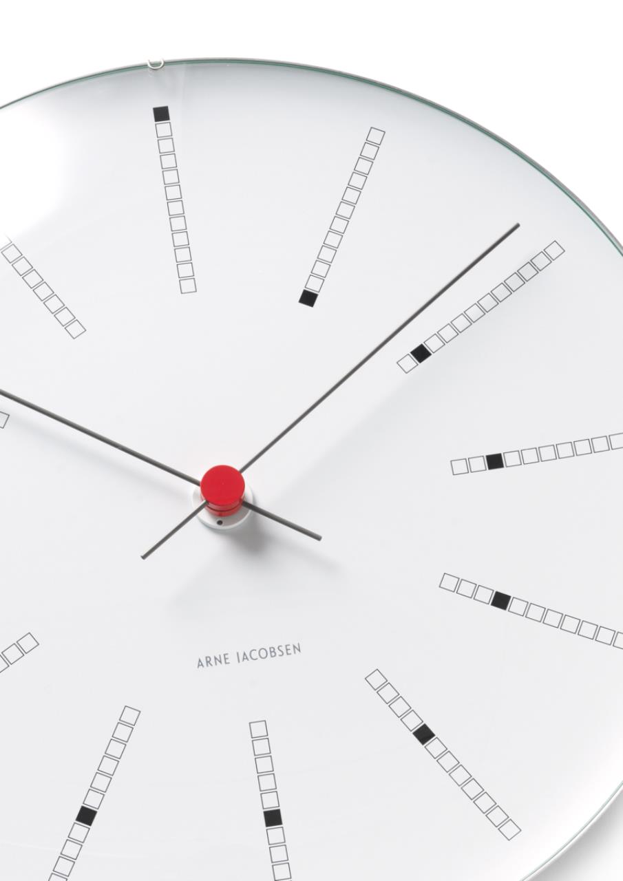 Bankers Wanduhr, 29cm, Weiss/Schwarz/Rot