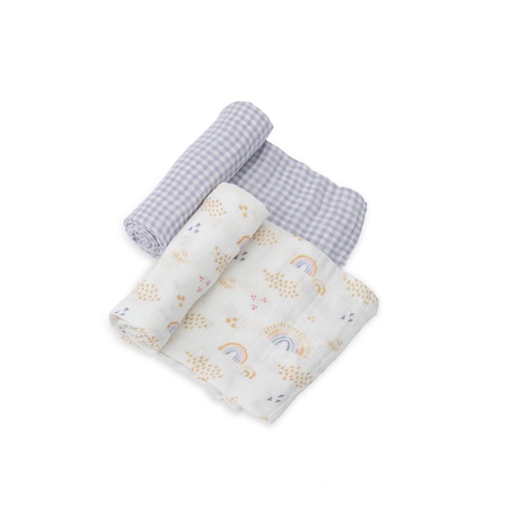 Deluxe Muslin Swaddle 2 Pack - Rainbow Gingham