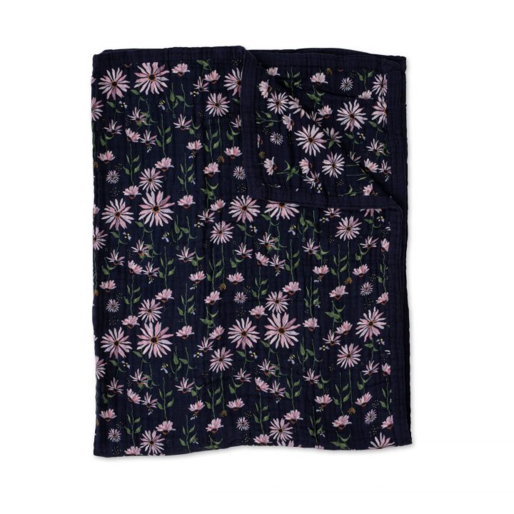 Big Kid Cotton Muslin Quilt - Dark Coneflower