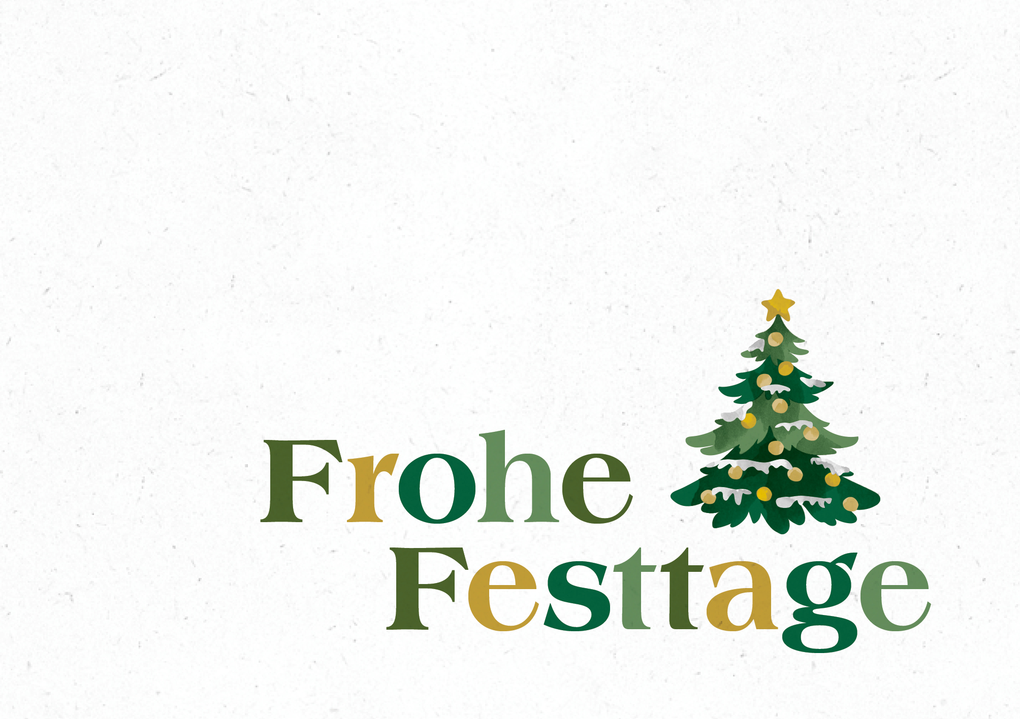 Frohe Festtage - Grusskarte mit Tannenbaum