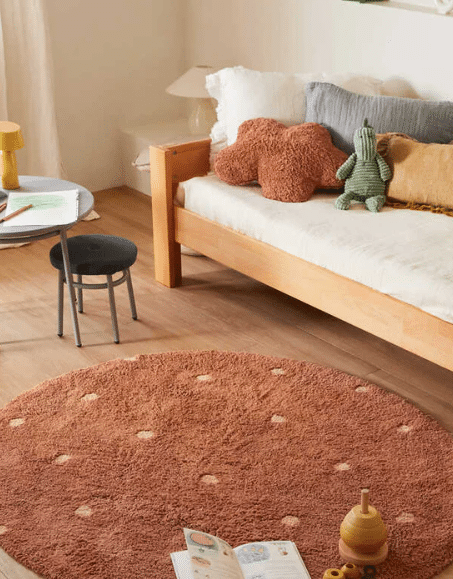 Rug Round Dot Chestnut