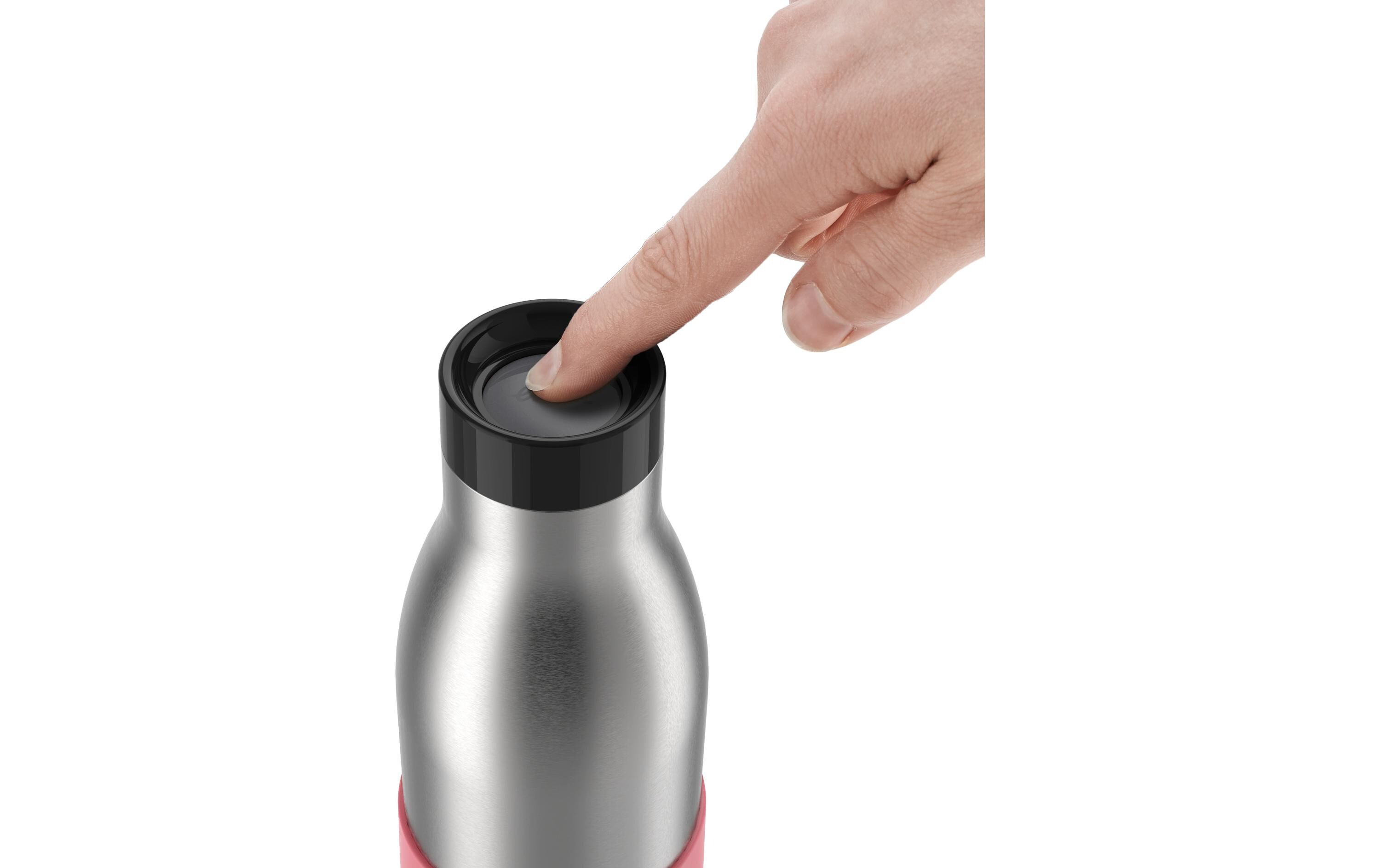 Wasserflasche, Isolierflasche, Stahl, Schwarz, Drehverschluss