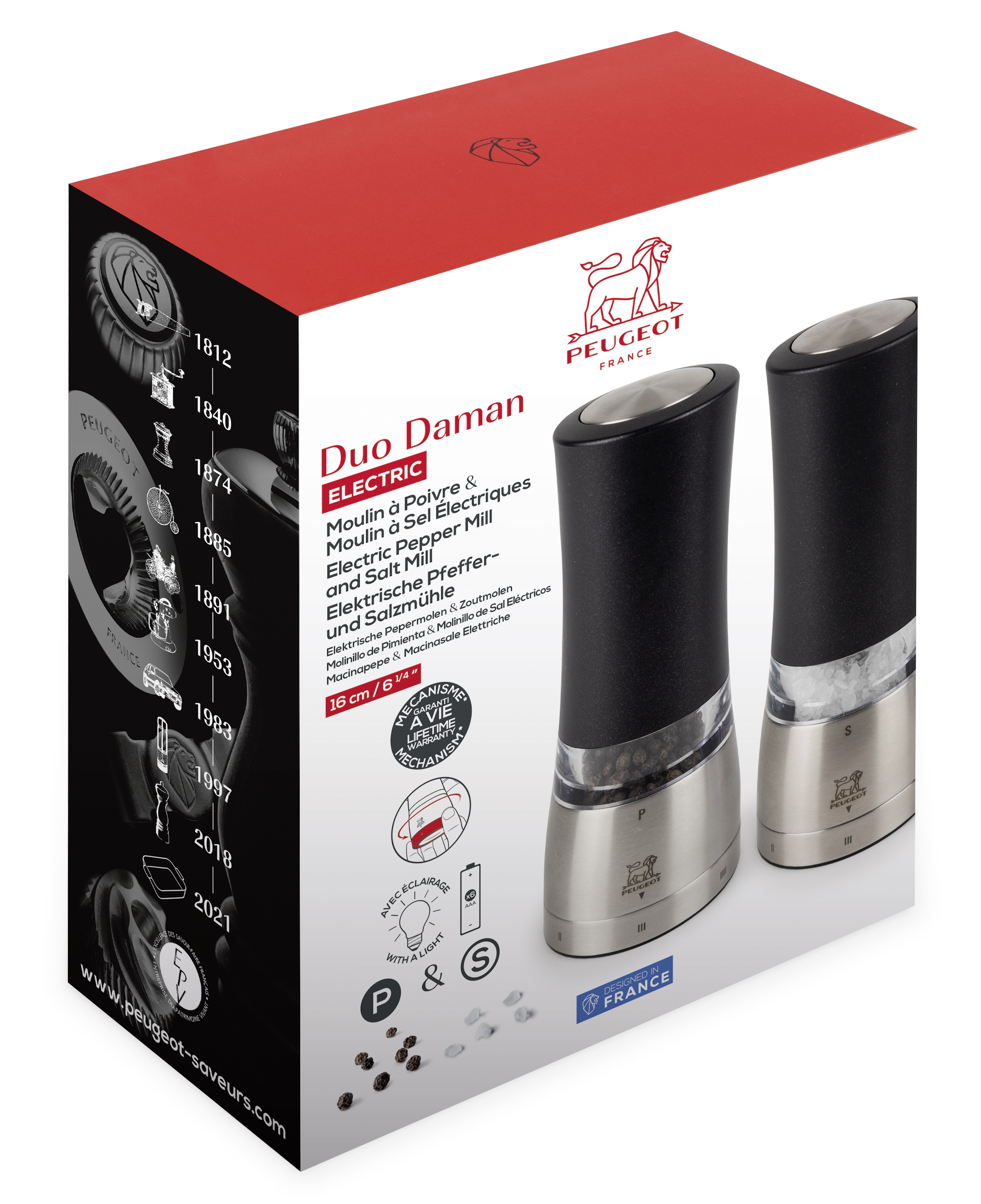 DAMAN Duo Elektrische Pfeffer- und Salzmühle