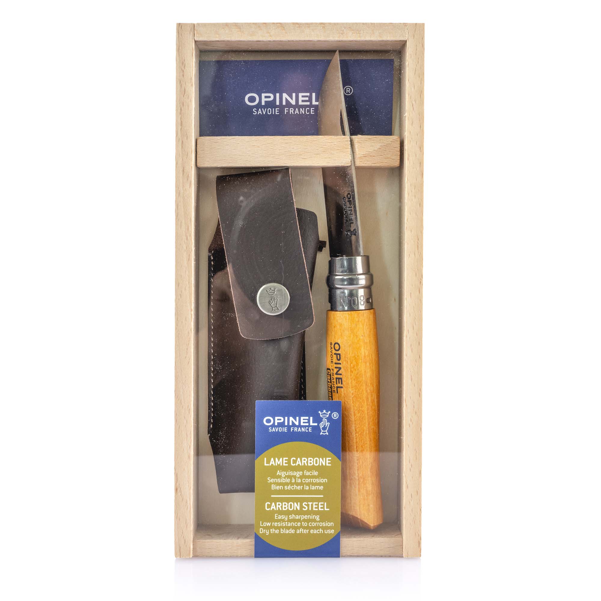 Opinel Taschenmesser N°08 Karbon + Etui