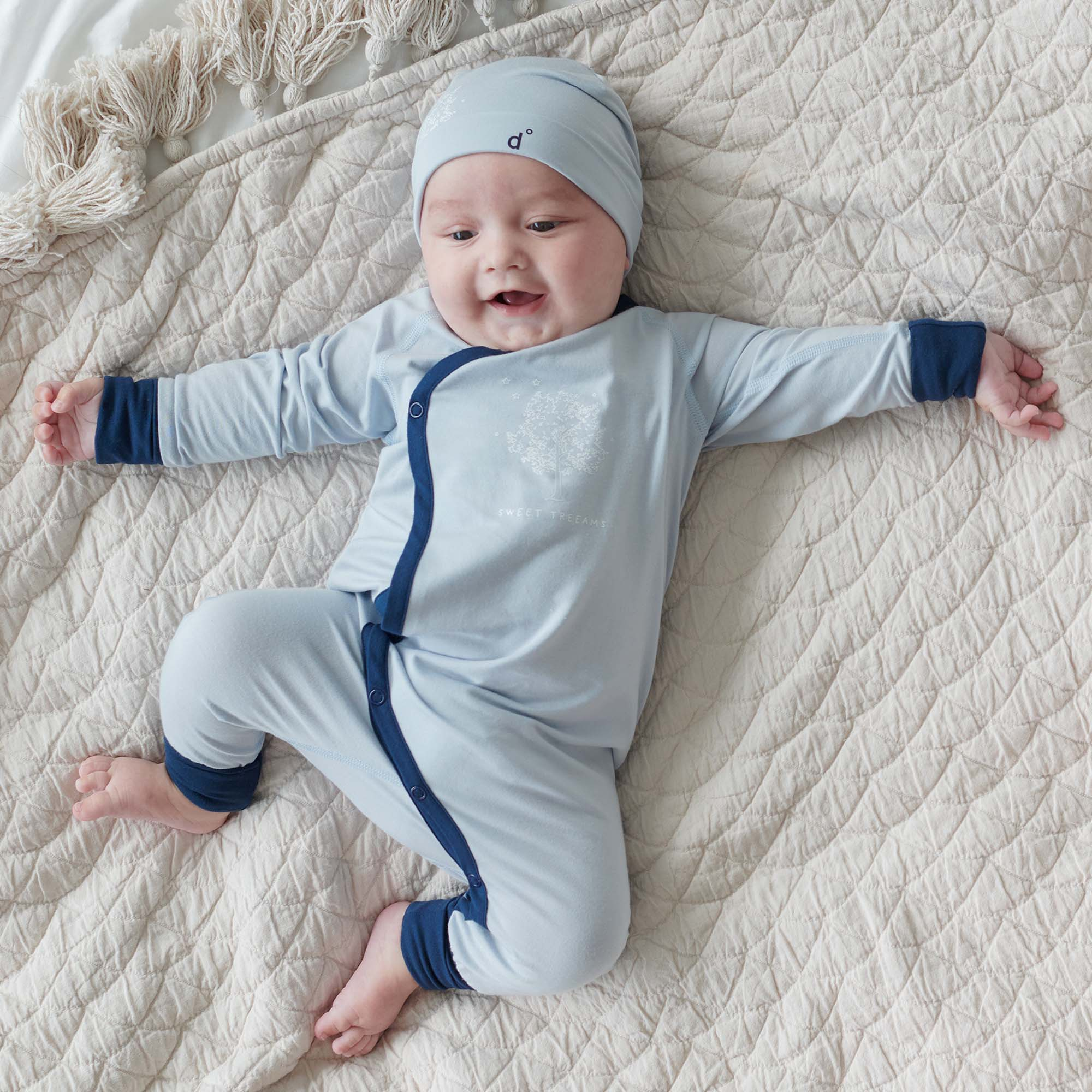 Dagsmejan Baby Schlafanzug Balance, Nattwell ™ Sleep Tech, Ice blue