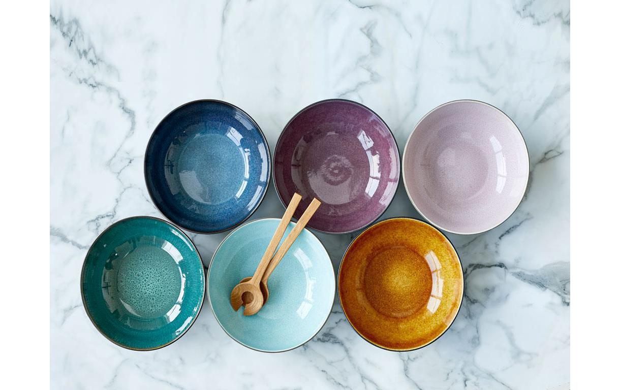 Schalen, Porzellan, Mehrfarbig, Teller-Set