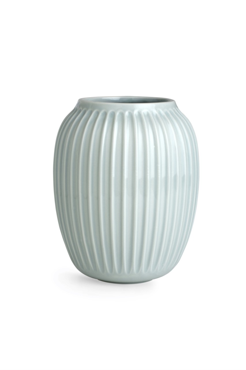 Vase, Premium Keramik, gerippte Textur, Vase?, Himmelblau
