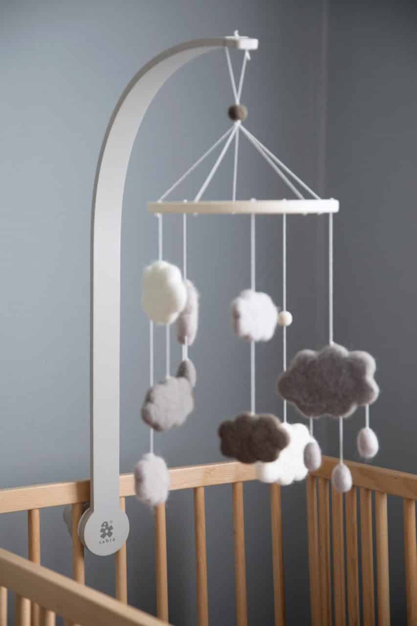 Mobile Halterung Holz für Babybett, Mobile Halterung Wickeltisch für K