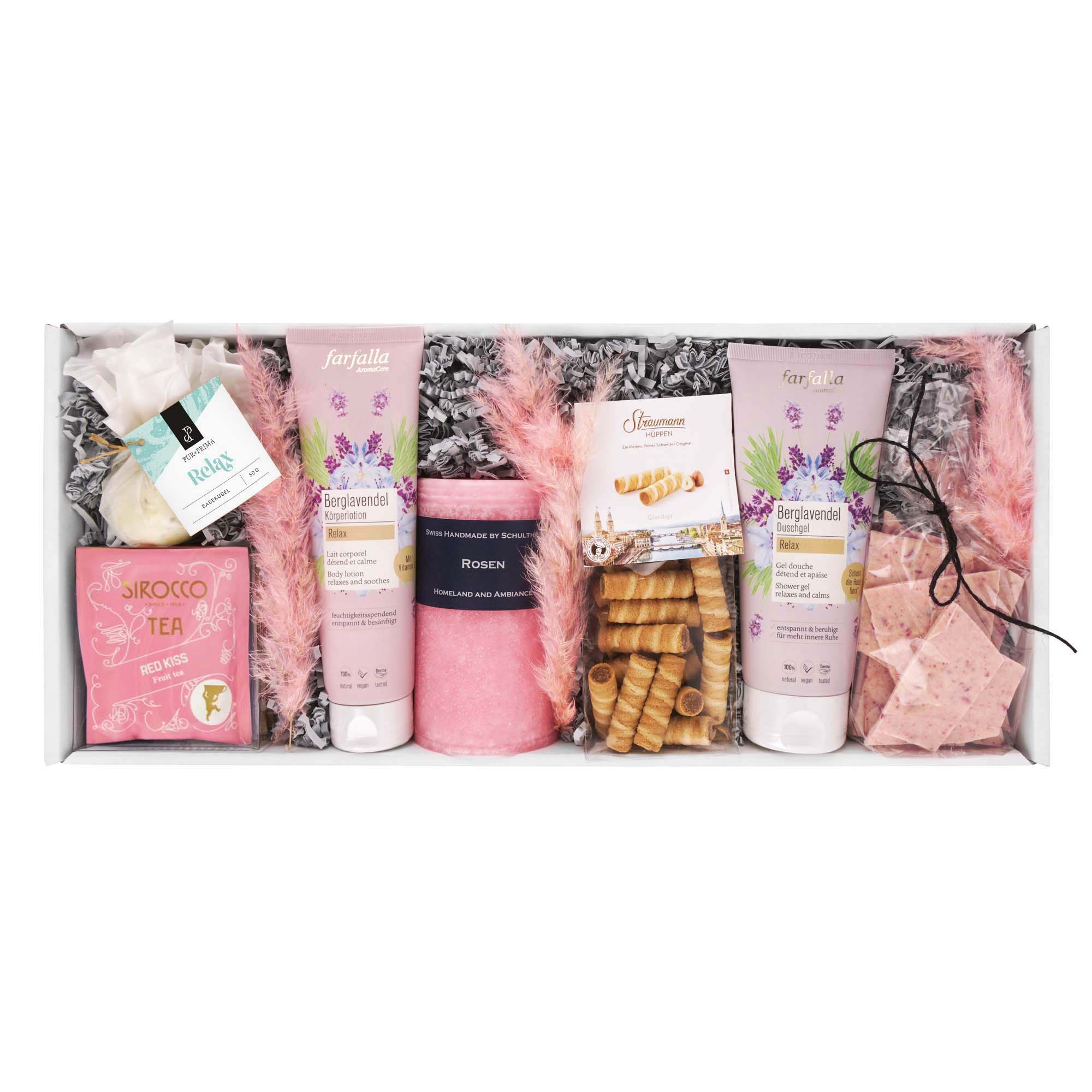 Geschenkkorb "Relax" Flasche, Lotion, Flasche, Lotion