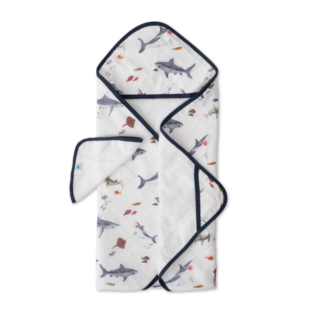 Hooded Towel & Wash Cloth Set -  Shark