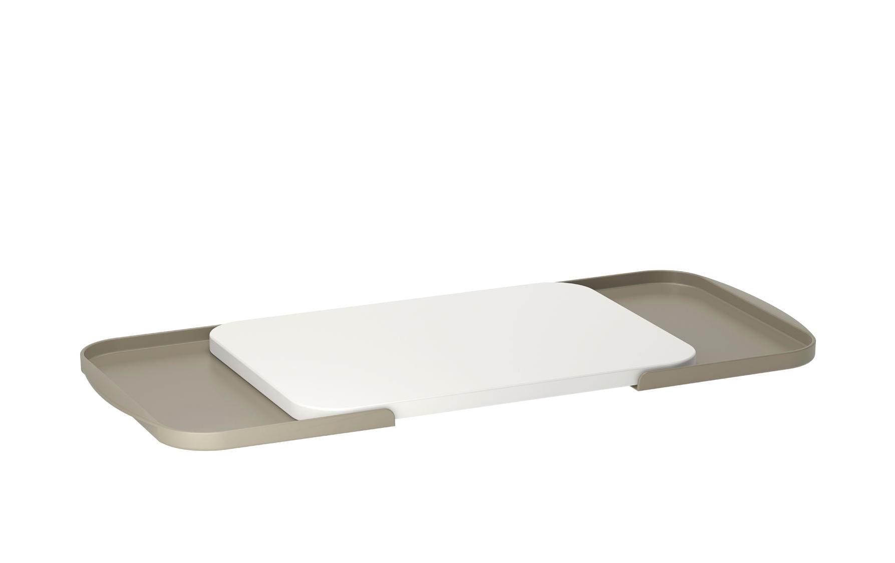 Tablett, Schale, Servierplatte, Beige Basis, Weißes Oberteil