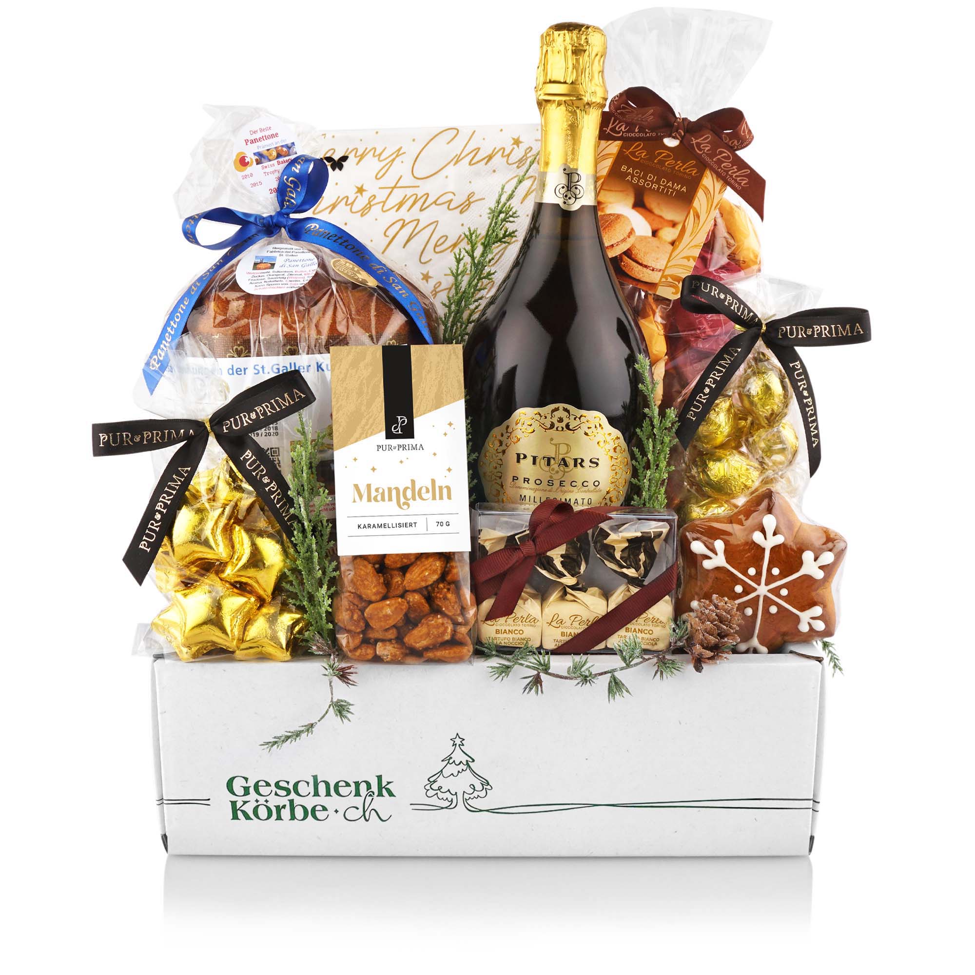 Geschenkkorb Weihnachten "San Gallo" Alkohol, Getränk, Schnaps, Wein, Weinflasche