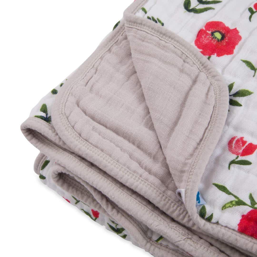Cotton Muslin Quilt - Summer Poppy