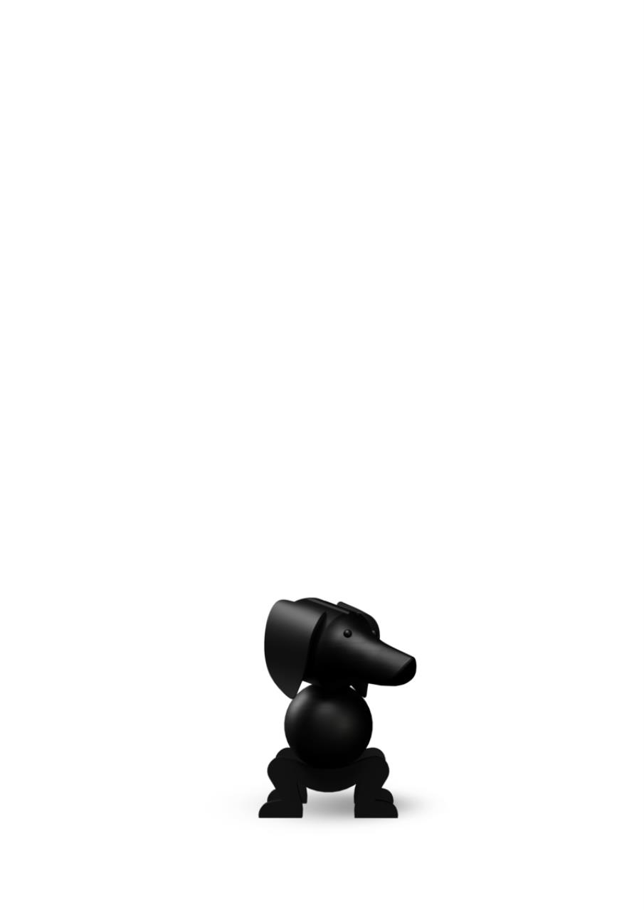 Hund klein, 11cm, dunkel gebeizte Eiche