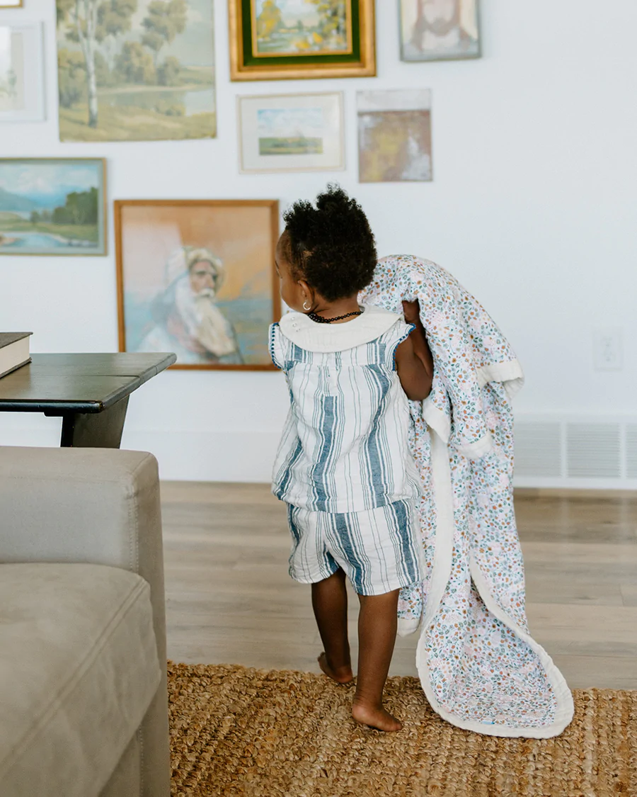 Cotton Muslin Quilt Big Kid - Pressed Petals