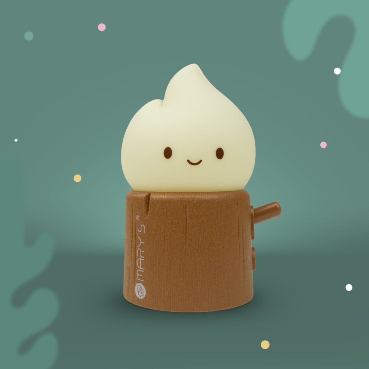 figurine, bud figurine, kawaii, creme-weißer kopf, holzfigur