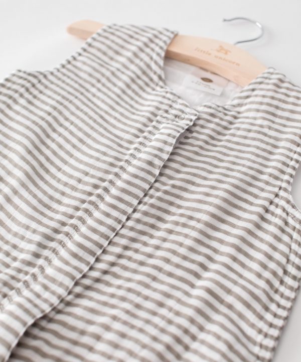 Cotton Muslin Sleeping Bag Gr. S - Grey Stripes