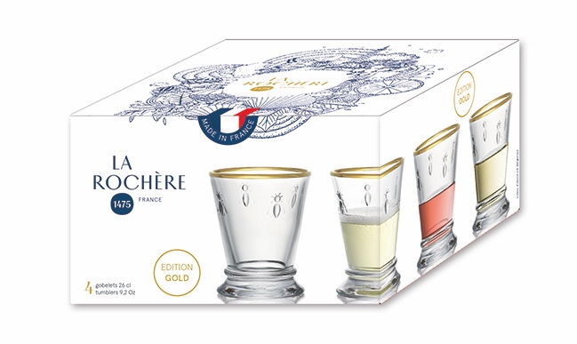 ABEILLE GOLD Trinkglas 26 cl 4er-Set ABEILLE GOLD Trinkglas 26 cl 4er-Set