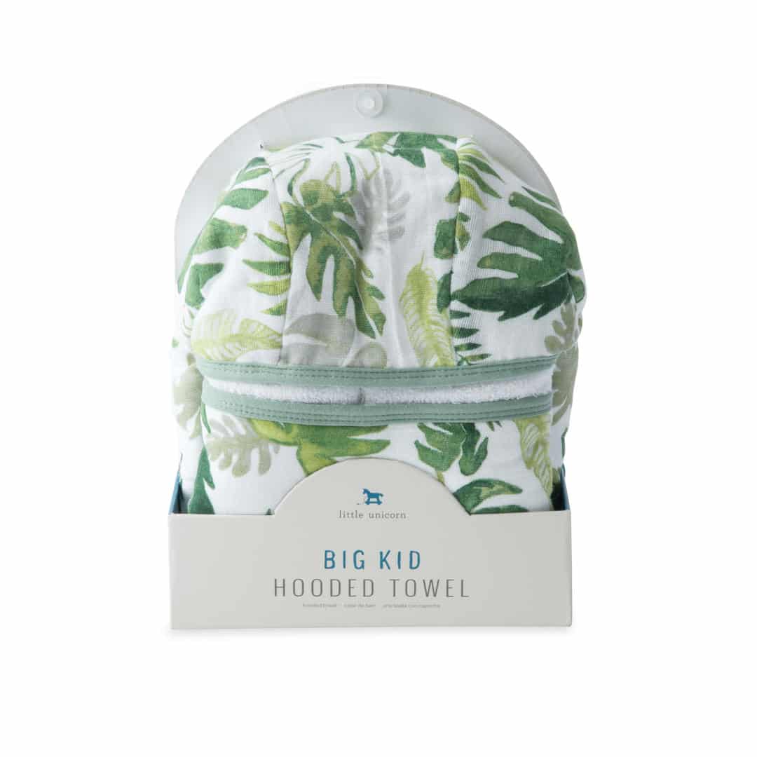 Big Kid Hooded Towel -  Tropical Leaf