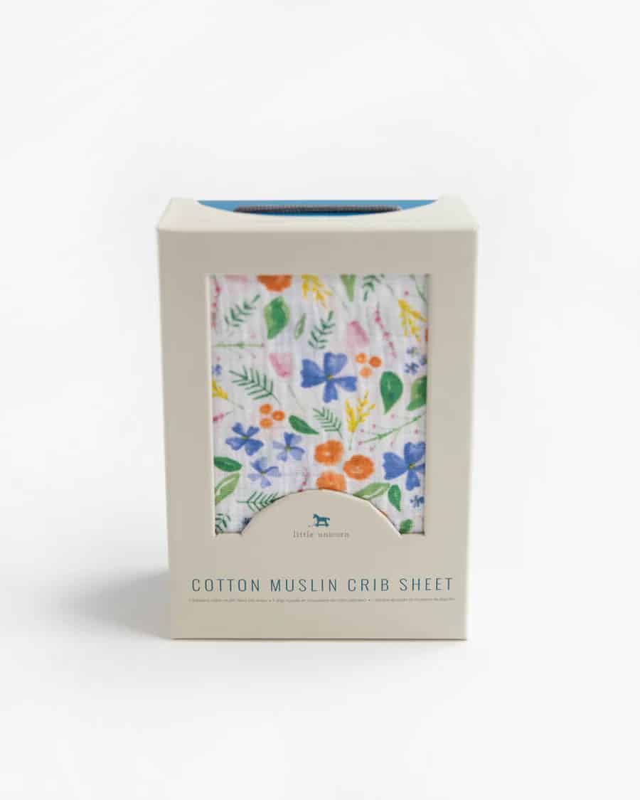 Cotton Muslin Crib Sheet - Mountain Bloom
