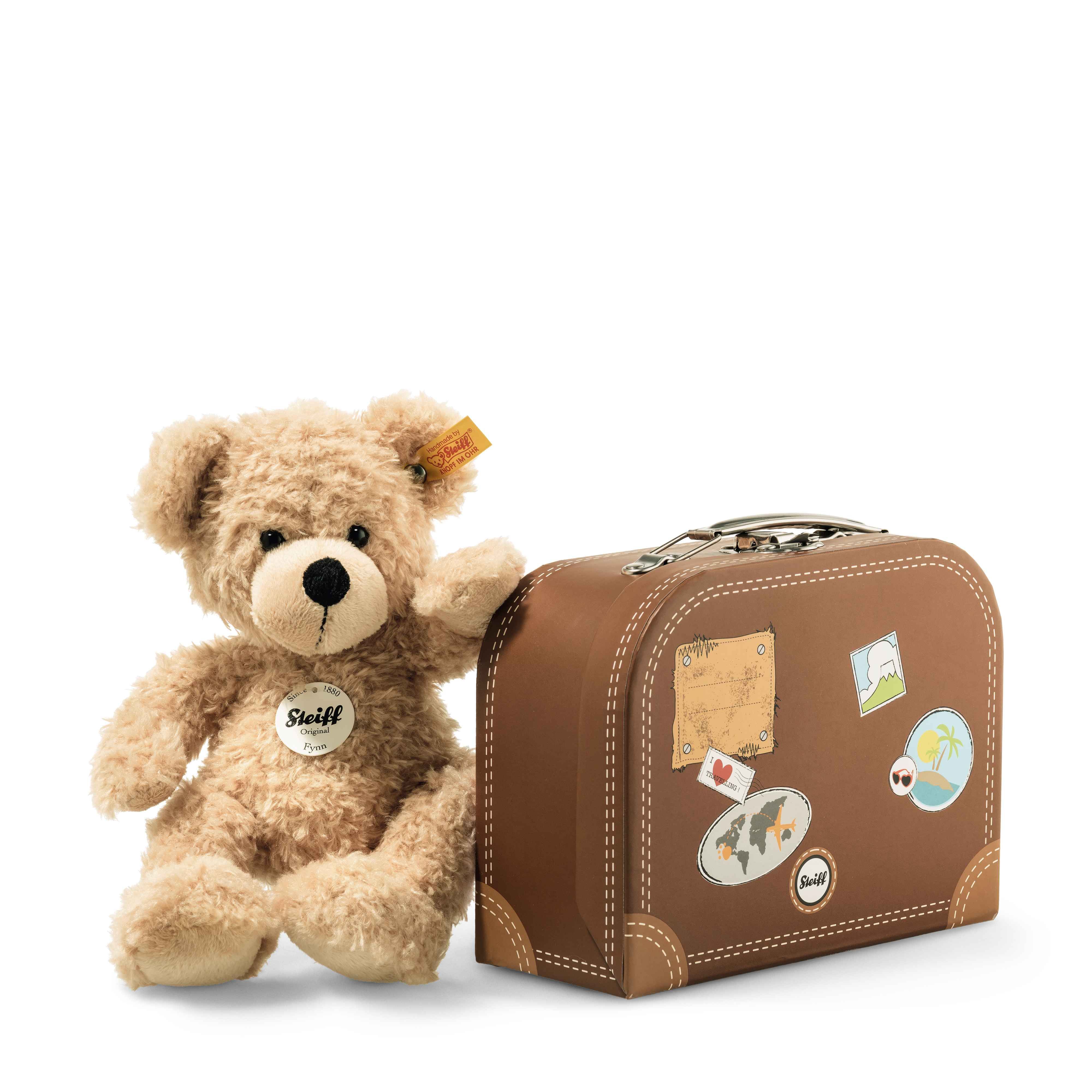 Steiff Teddybär beige "Fynn mit Koffer", 28cm Plüsch, Spielzeug, Teddybär