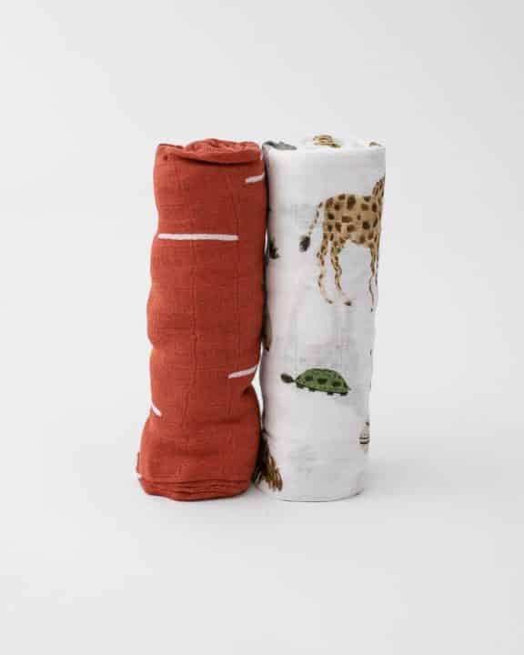 Deluxe Muslin Swaddle 2 Pack - Safari Social