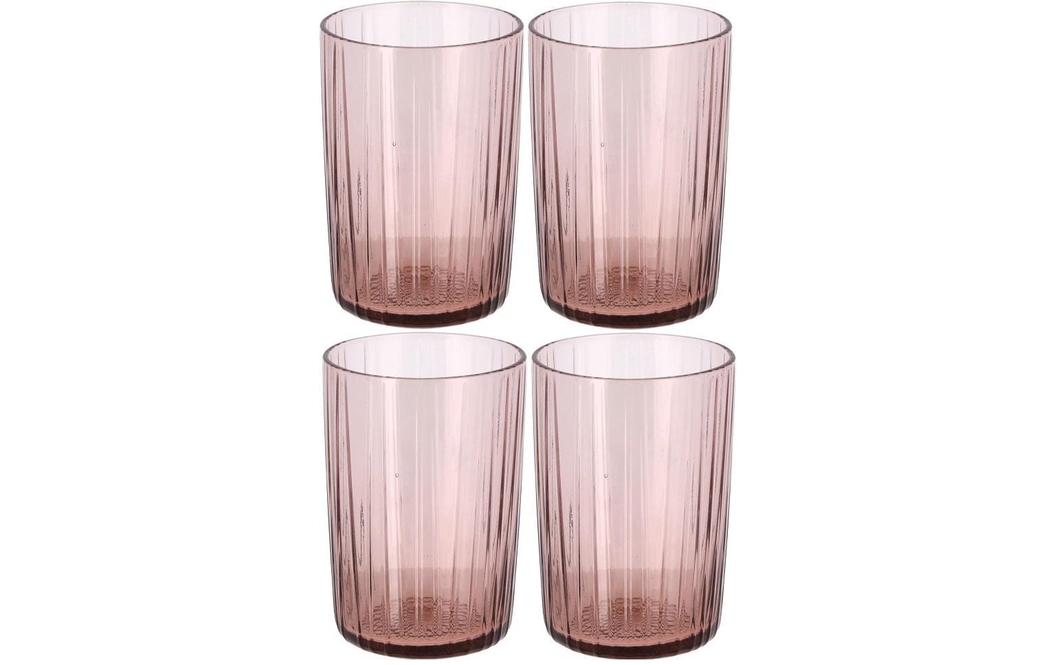 glas, roségrau, becher, trinken, set