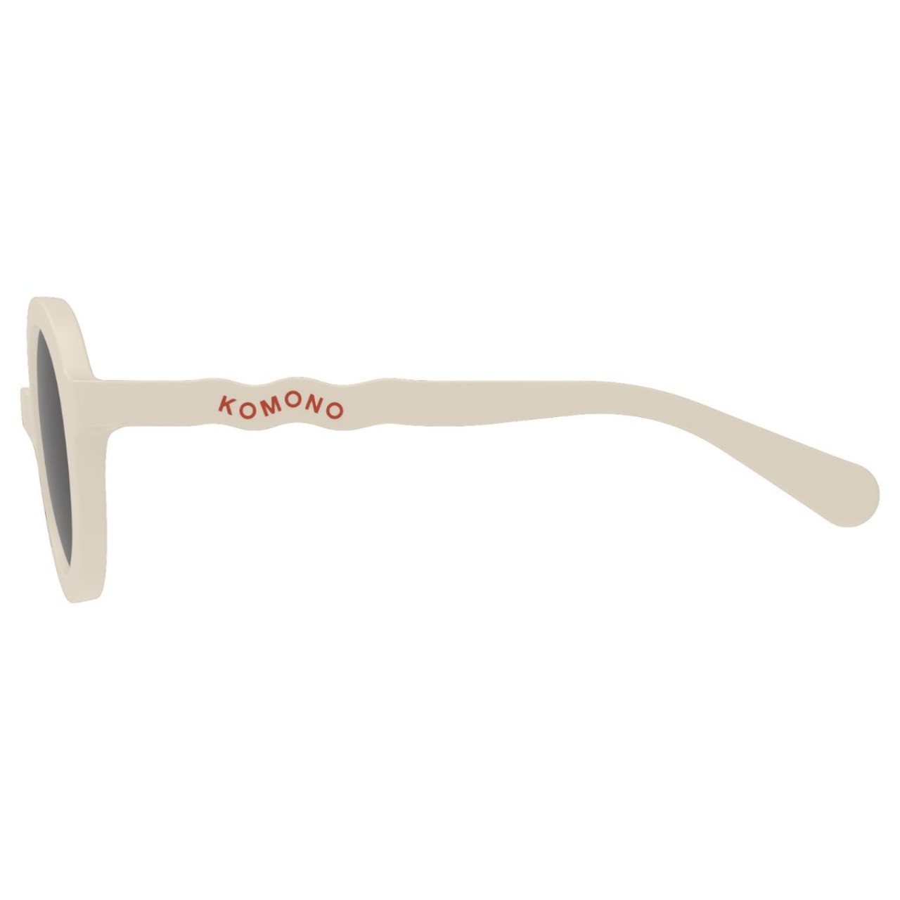 Sonnenbrille, Beige, Kunststoffrahmen, Wayfarer, Logo Text Komono